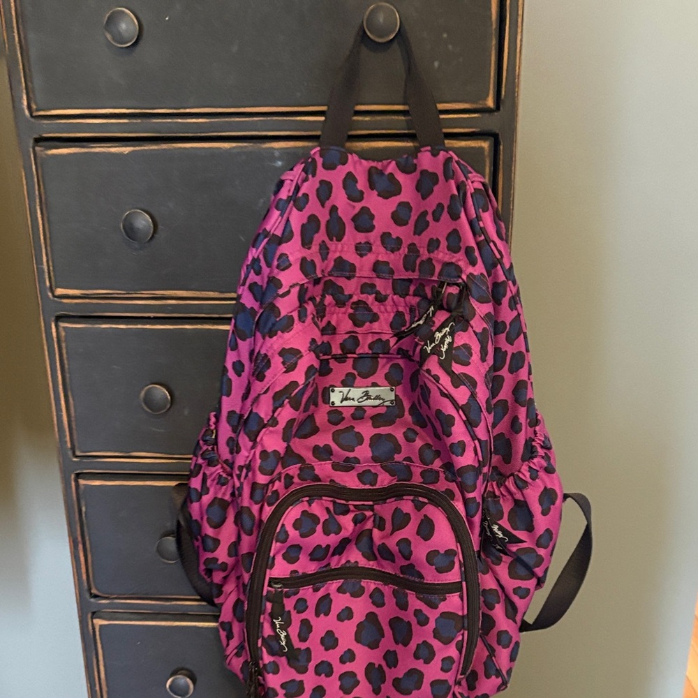 Vera Bradley Hot Pink and Black Leopard Backpack
